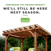 10 Ft. X 10 Ft. Traditional All Cedar Wood Outdoor Patio Pergola Shade Structure