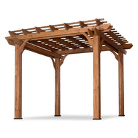 10 Ft. X 10 Ft. Traditional All Cedar Wood Outdoor Patio Pergola Shade Structure — Studio Shot